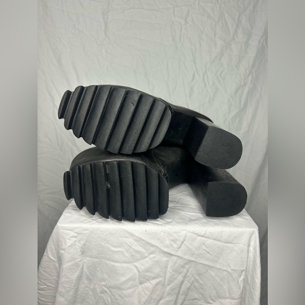 Black Platform Lace-Up Boots - image 8